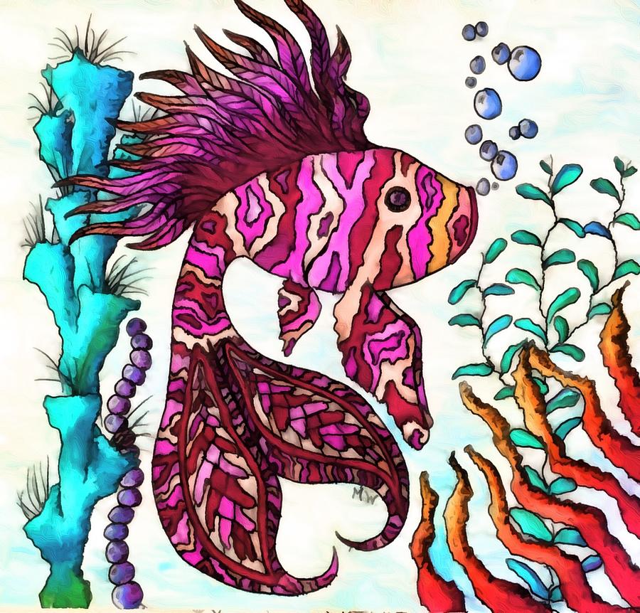 Striped Fish Digital Art by Megan Walsh