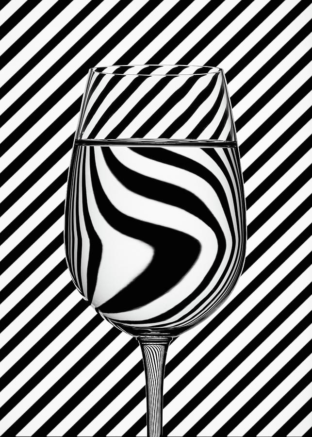 Wine Photograph - Striped Glass by Dave Bowman