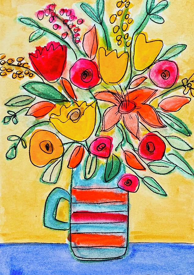 Fiesta Florals Painting by Monica Martin