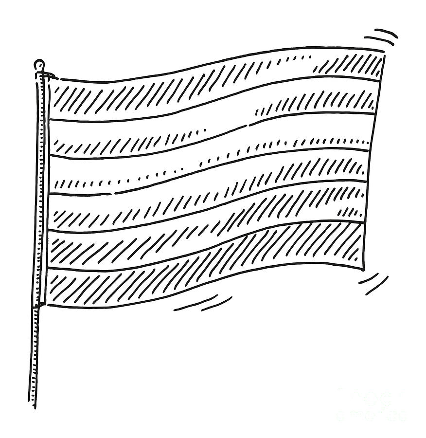 Black And White Drawing - Striped Rainbow Flag LGBT Drawing by Frank Ramspott