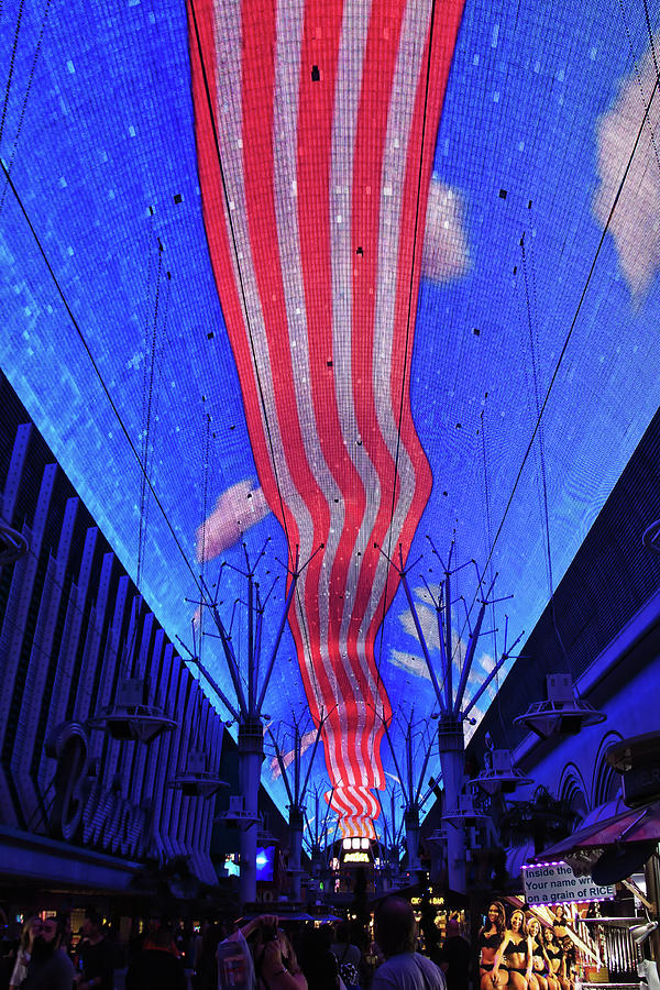 Stripes on Fremont Street Experience, Las Vegas Photograph by Tatiana Travelways