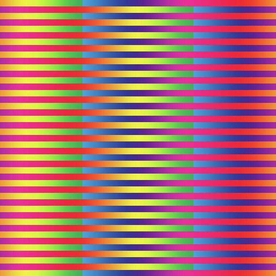 Stripes Yellow Green Blue Purple Orange Red - 9421 Digital Art By 