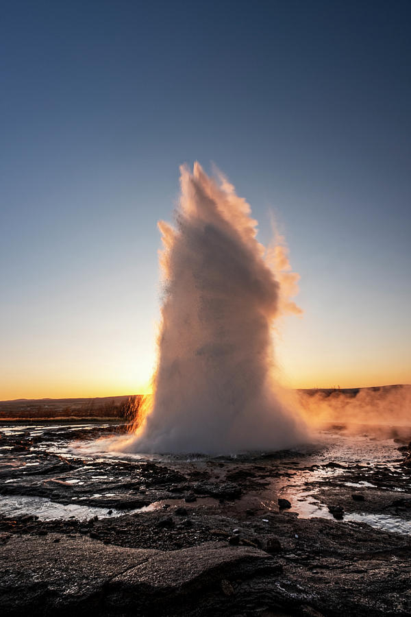 Strokkur Iceland at Sunrise Photograph by Catherine Reading