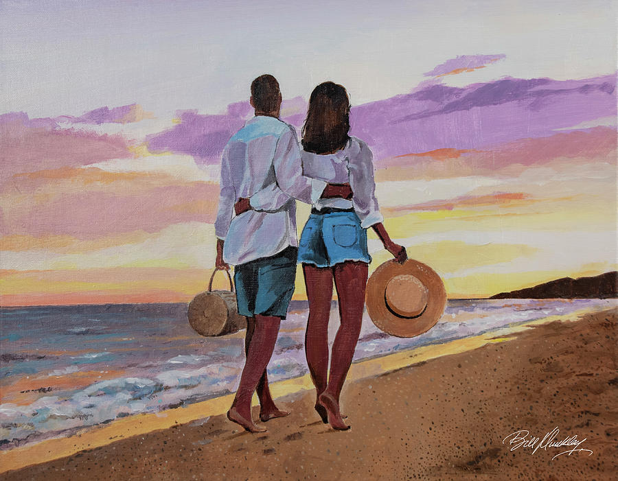 Stroll On The Beach Painting by Bill Dunkley