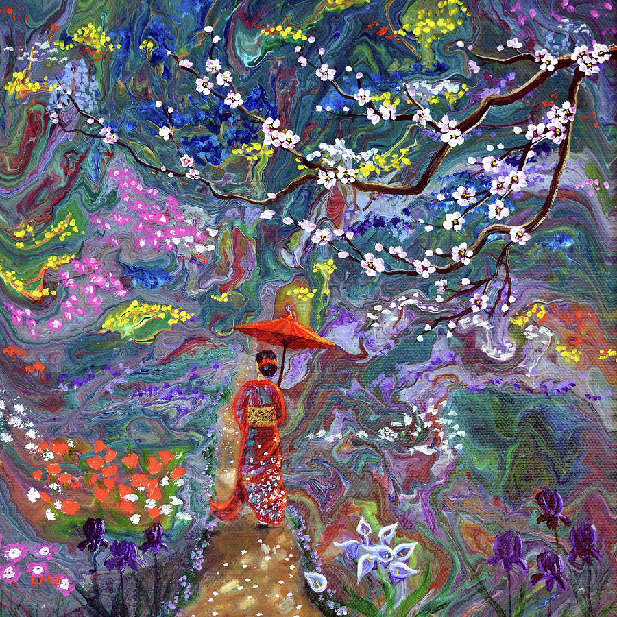 Stroll Through a Mystic Garden Painting by Laura Iverson