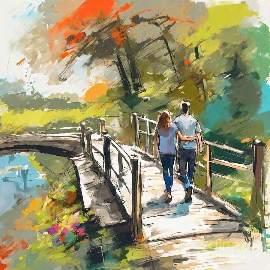 Landscape Digital Art - Stroll Through Nature by Retro Movie Posters Landscape Digital Art - Stroll Through Nature by Retro Movie Posters