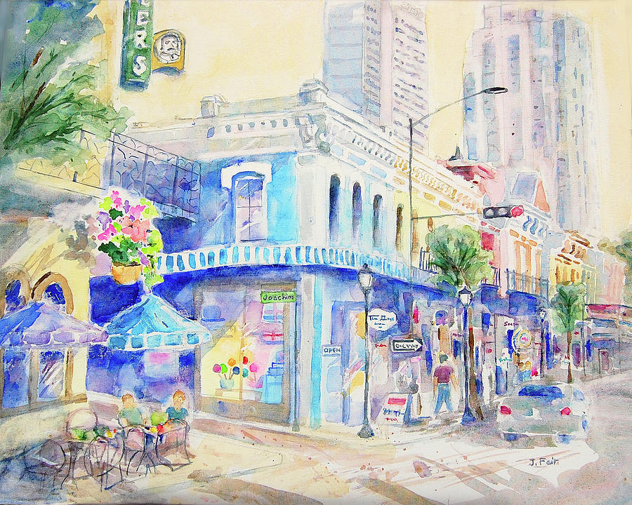 Candy Store on the Corner Painting by Jerry Fair