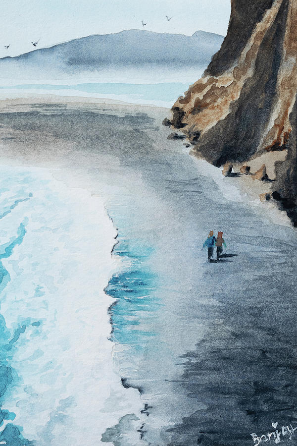 Strolling the Shore Painting by Bonny Puckett
