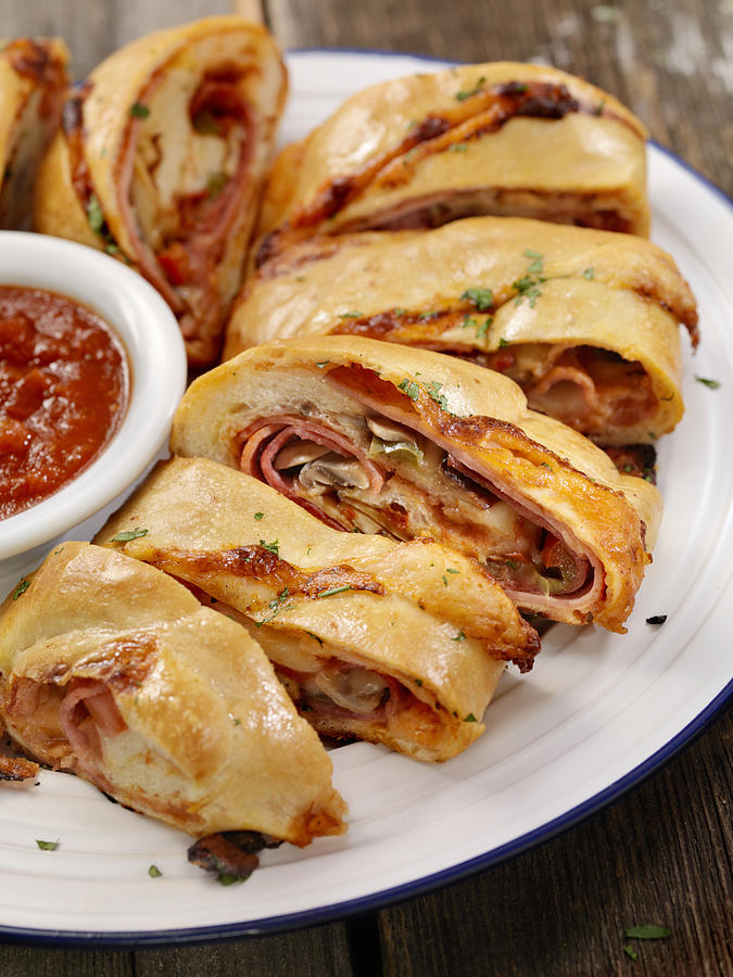 Stromboli with Pepperoni, Salami, Mushrooms and Peppers Photograph by Lauri Patterson