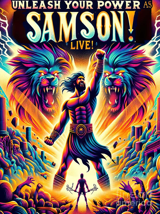 Strong as Samson music poster Digital Art by Movie World Posters