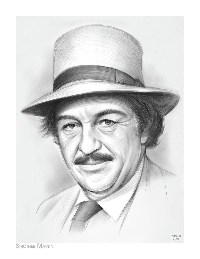 Strother Martin - pencil Drawing by Greg Joens
