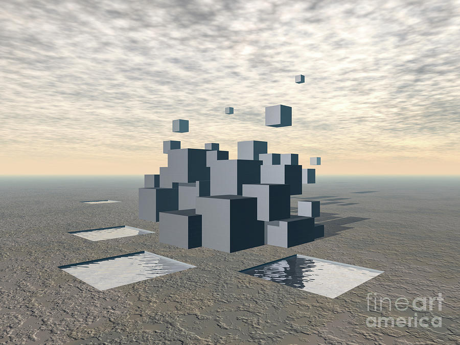 Structure of Cubes Digital Art by Phil Perkins
