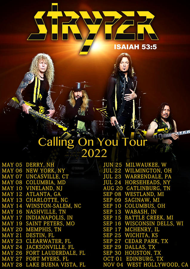 Stryper Calling On You Tour Dates 2022 Iy21 Digital Art by Indah