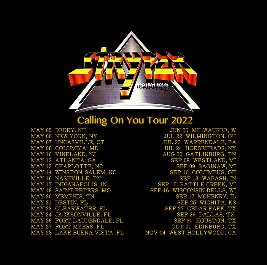 Stryper Isaiah 535 Calling On You Tour Dates 2022 Iy22 Digital Art