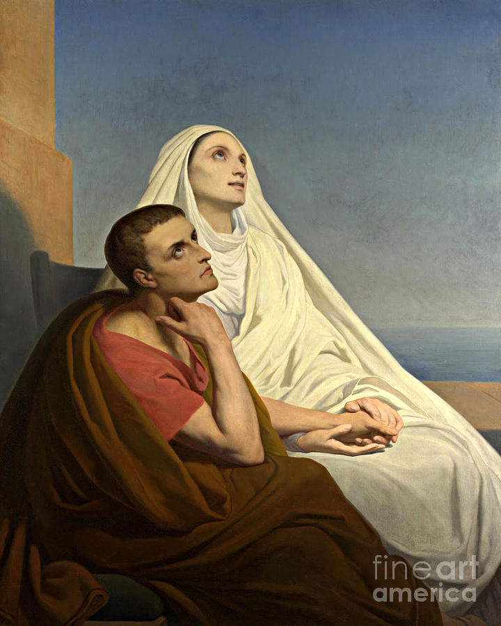 Sts. Augustine and Monica - CZAGM Painting by Ary Scheffer