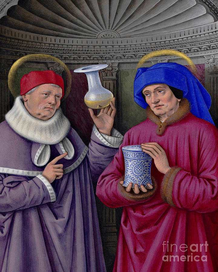Sts. Cosmas and Damian - CZSCD Painting by Jean Bourdichon
