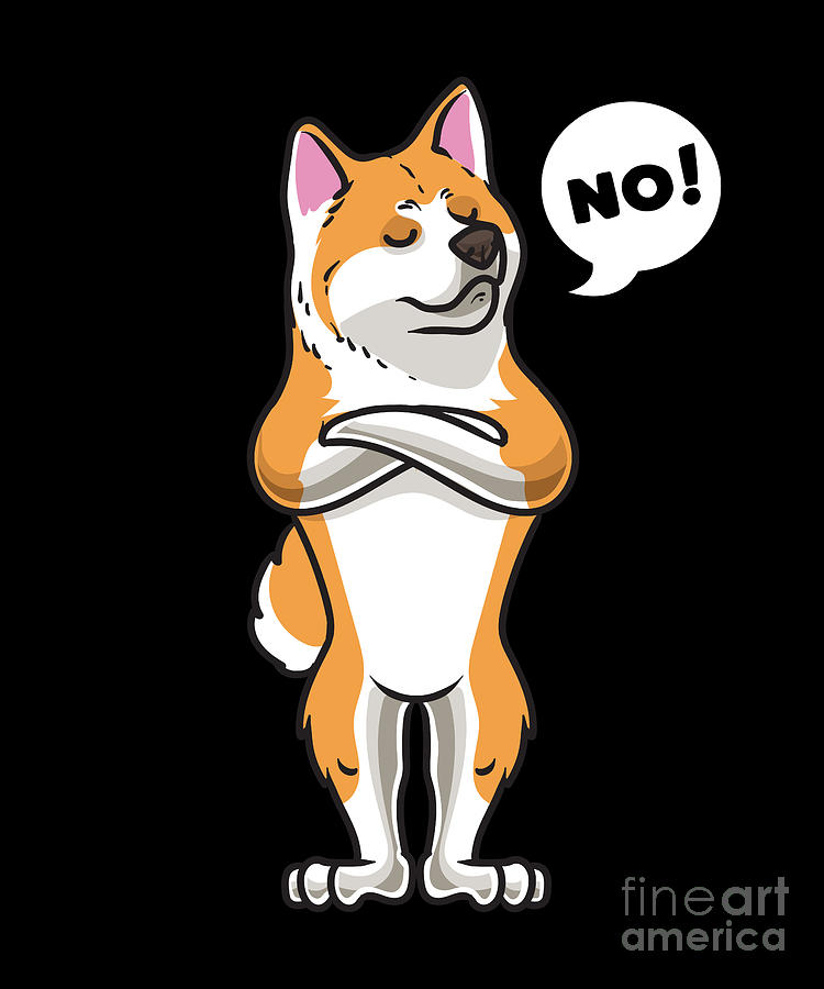 Stubborn Akita Inu Dog funny Digital Art by Joyce W - Pixels