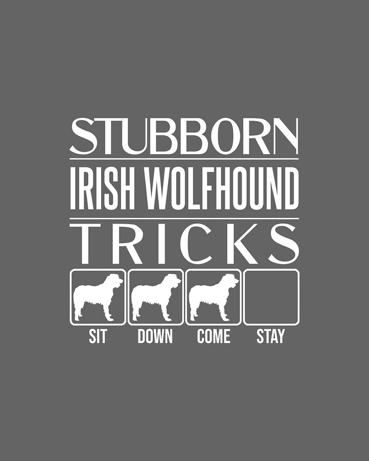 Stubborn Irish Wolfhound Tricks dog Funny Irish Wolfhound Digital Art