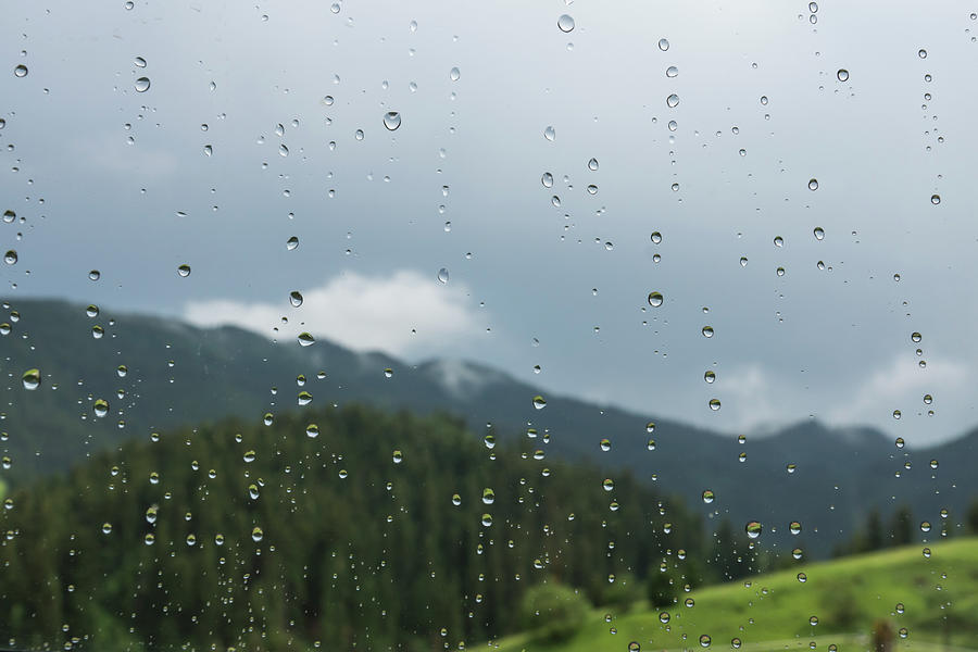 Stuck Inside - Rainy Day Window to the Mountains Photograph by Georgia Mizuleva