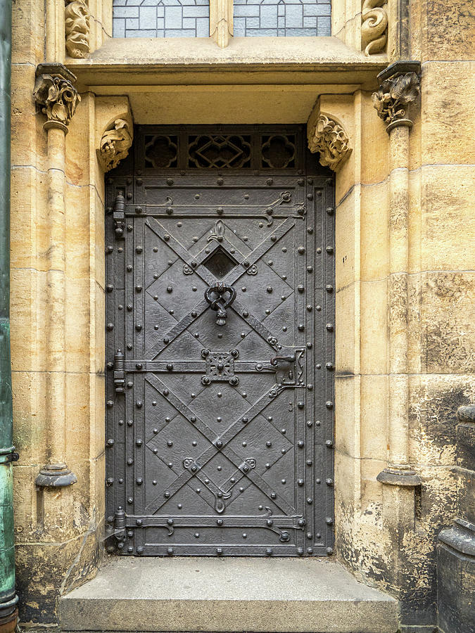 Studded Prague Doorway Photograph by Jean Noren