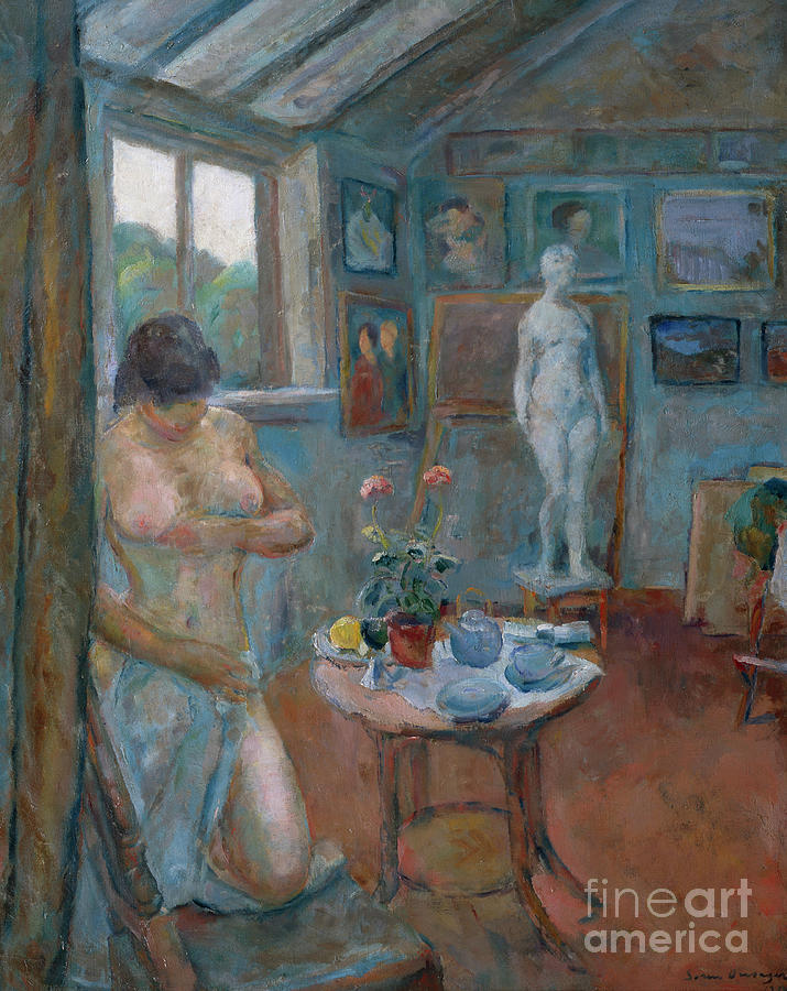 Studio interior, 1914 Painting by O Vaering by Soren Onsager