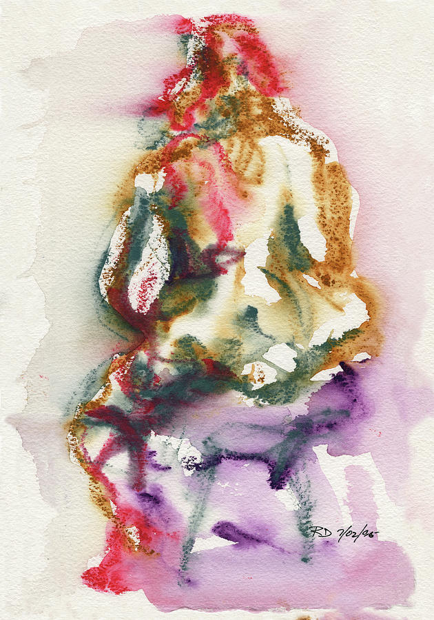 Studio Nude III Painting by Roxanne Dyer