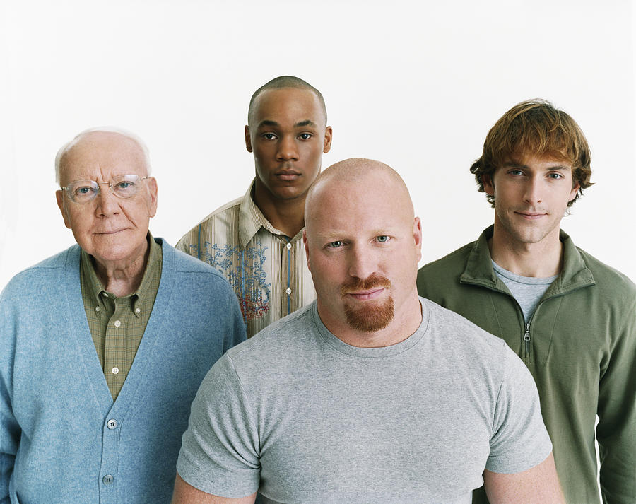 Studio Portrait of Four Serious Men of Mixed Ages Photograph by Digital Vision.