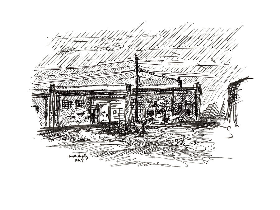 Studio Rear - June 2024 Drawing by Joseph A Langley Studio Rear - June 2024 Drawing by Joseph A Langley