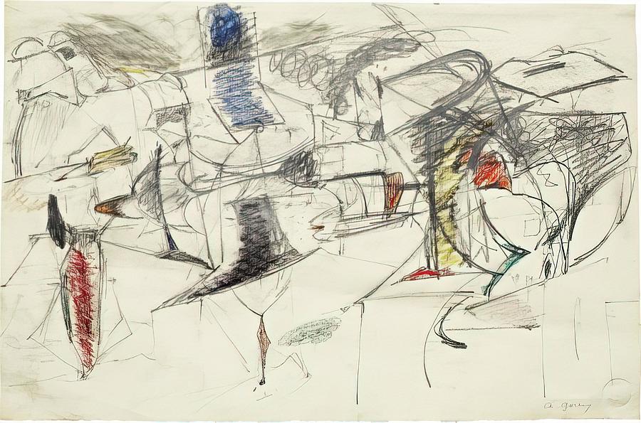 study for agony - Arshile Gorky Painting by Arshile Gorky - Fine Art ...