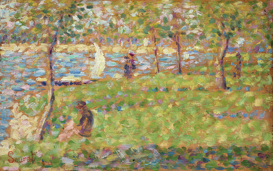 Study for La Grande Jatte. Dated 1884/1885. Painting by Georges Seurat