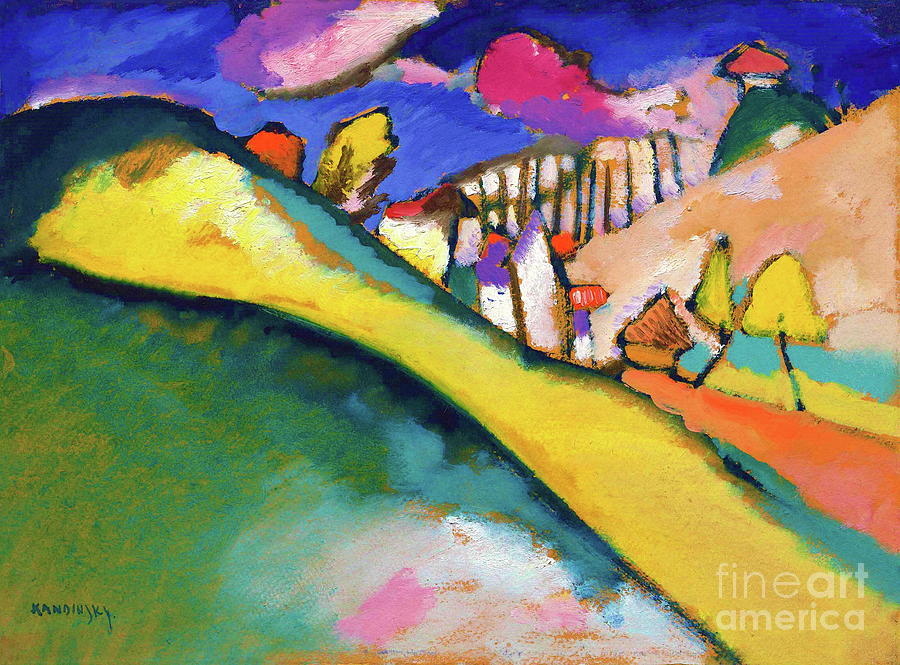 Study for Landscape, Dunaberg 1910 Painting by Wassily Kandinsky