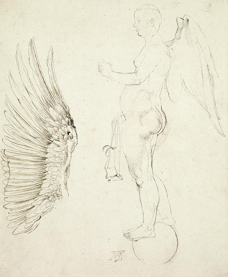 Albrecht Durer Painting - Study for Nemesis, 1502 by Albrecht Durer