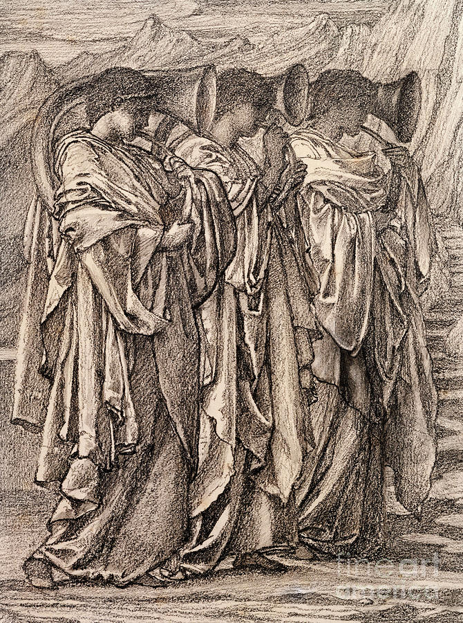 Study for The Challenge in the Wilderness Drawing by Edward Burne-Jones