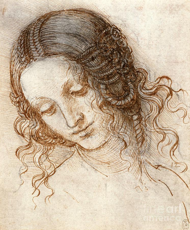 Study for the Head of Leda Painting by Leonardo da Vinci