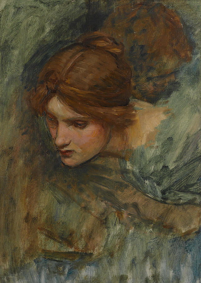 Study for the Head of Venus Painting by John William Waterhouse