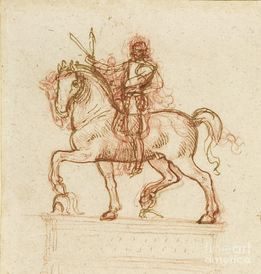 Study for the Trivulzio Equestrian Monument Painting by Leonardo da Vinci