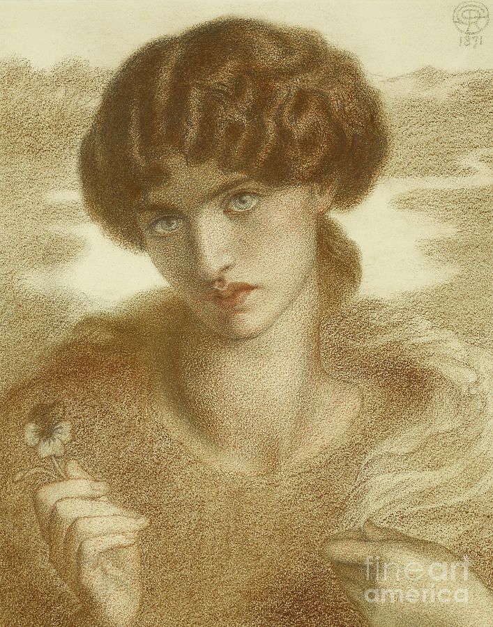Study for Water Willow, 1871  Pastel by Dante Gabriel Charles Rossetti