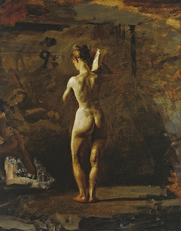 Study for William Rush Carving His Allegorical Figure of the Schuylkill River Painting by Thomas Eakins