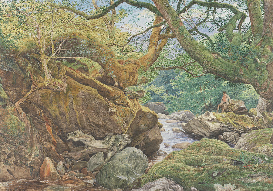 Study from Nature - Inveruglas Drawing by Joseph Noel Paton