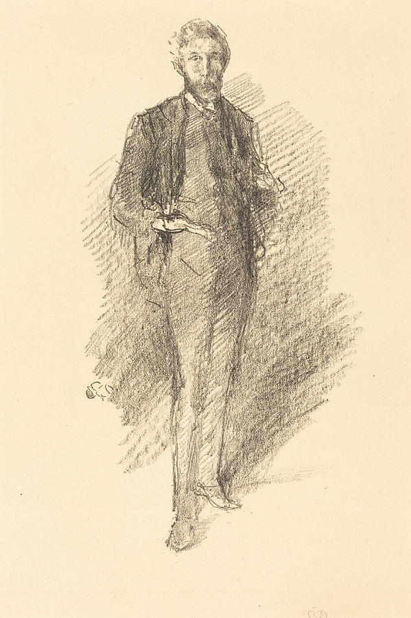 Study  Joseph Pennell Drawing by James McNeill Whistler