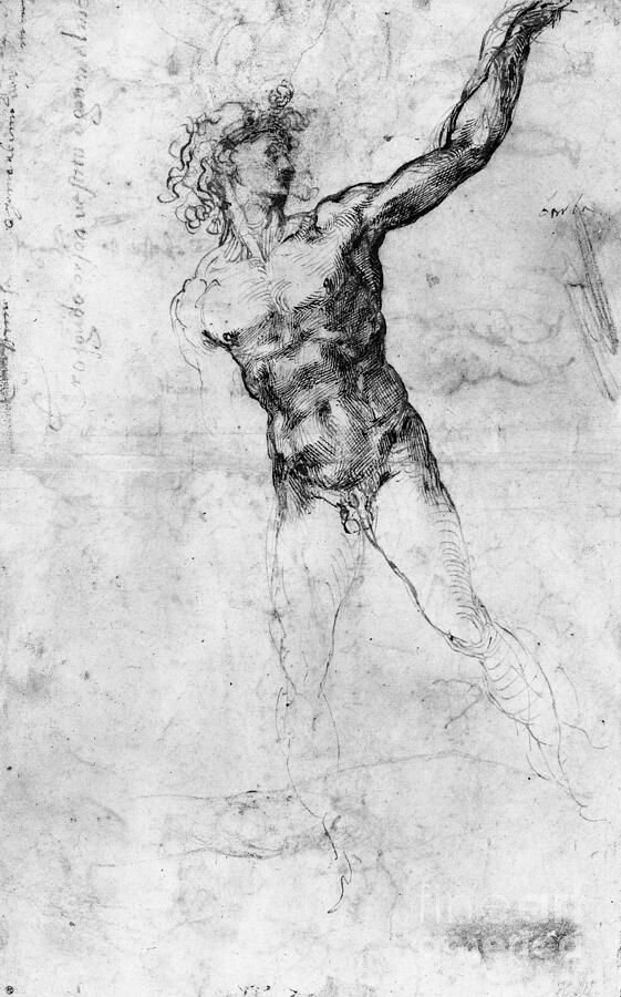 Study of a Beckoning Youth, c1525 Drawing by Michelangelo - GRANGER Historical Picture Archive Study of a Beckoning Youth, c1525 Drawing by Michelangelo - GRANGER Historical Picture Archive