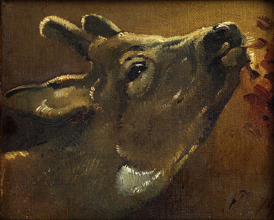 Study of a deer Painting by Holger Roed