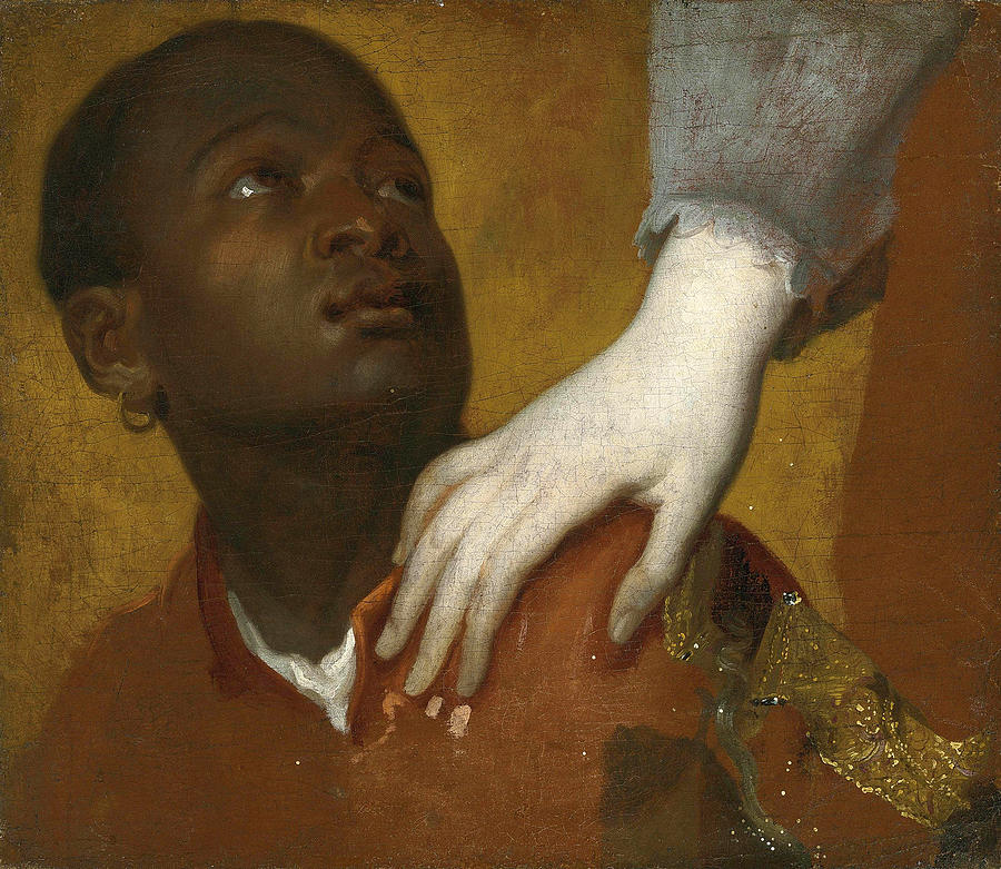 Study of a head and hand Painting by Studio of Anthony van Dyck