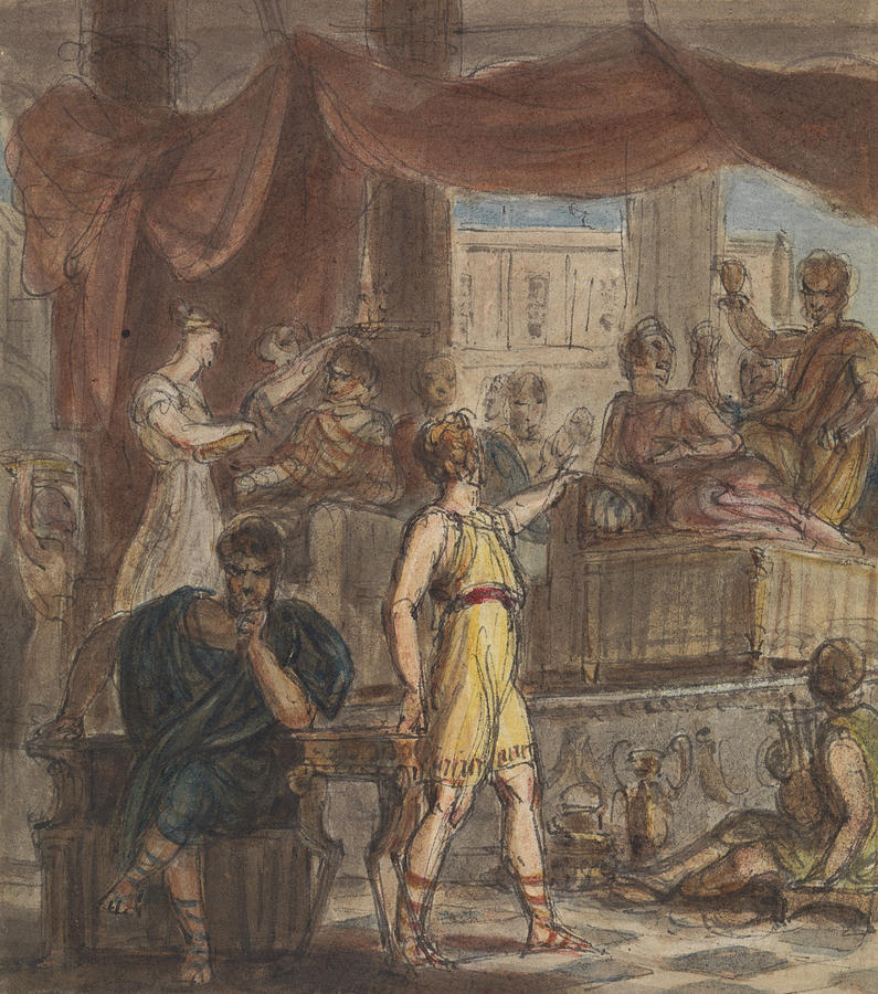 Study of a Roman Banquet Scene Drawing by Robert Smirke