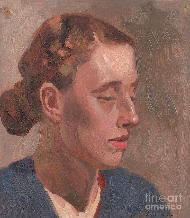 Portrait Painting - Study of a womans head by Simon Kozhin