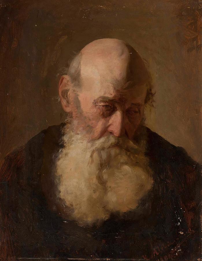 Study of an old mans head Painting by Kazimierz Alchimowicz Polish | Pixels