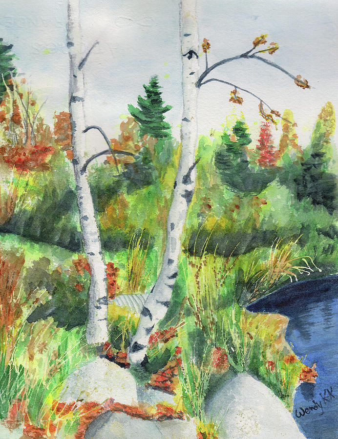 Study of Birches Painting by Wendy Keeney-Kennicutt