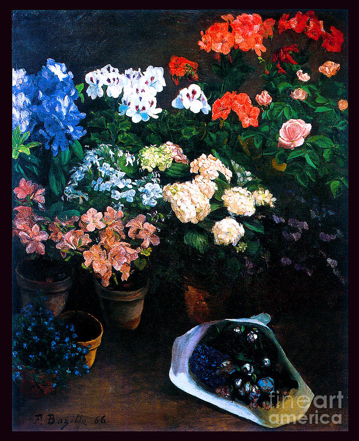 Study of Flowers 1866 Painting by Frederic Bazille