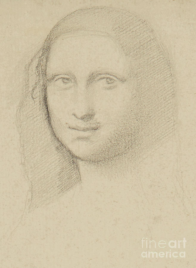 Study of the Mona Lisa by Da Vinci Drawing by Edgar Degas