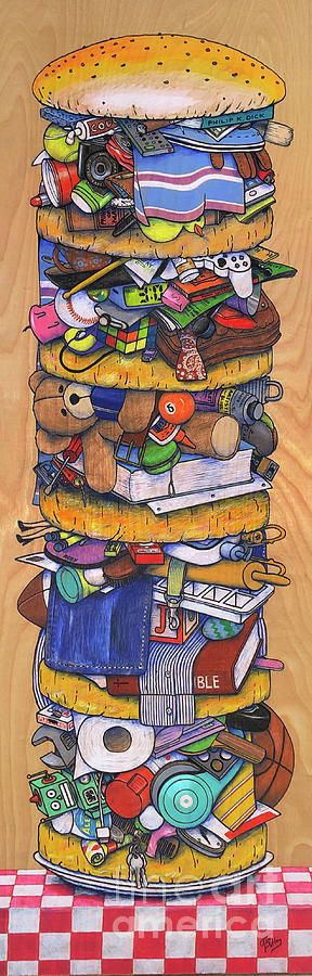 Stuff Sandwich Drawing by Jonathan Petley - Fine Art America